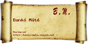 Bankó Máté névjegykártya