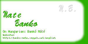 mate banko business card