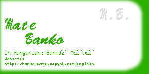 mate banko business card